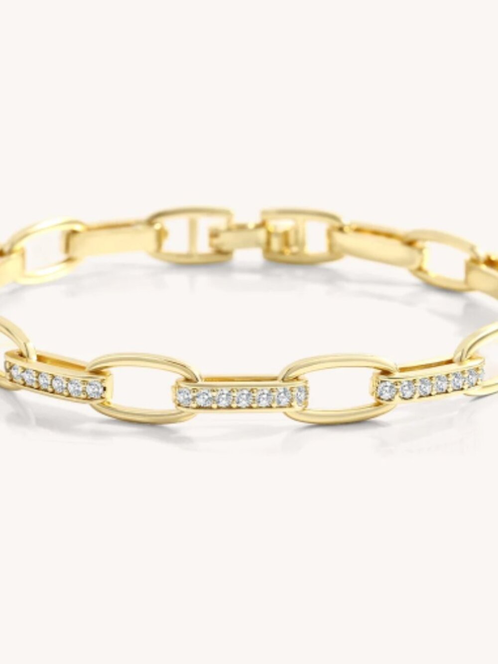 Mint&Lily Interlinked Diamond Paperclip Bracelet